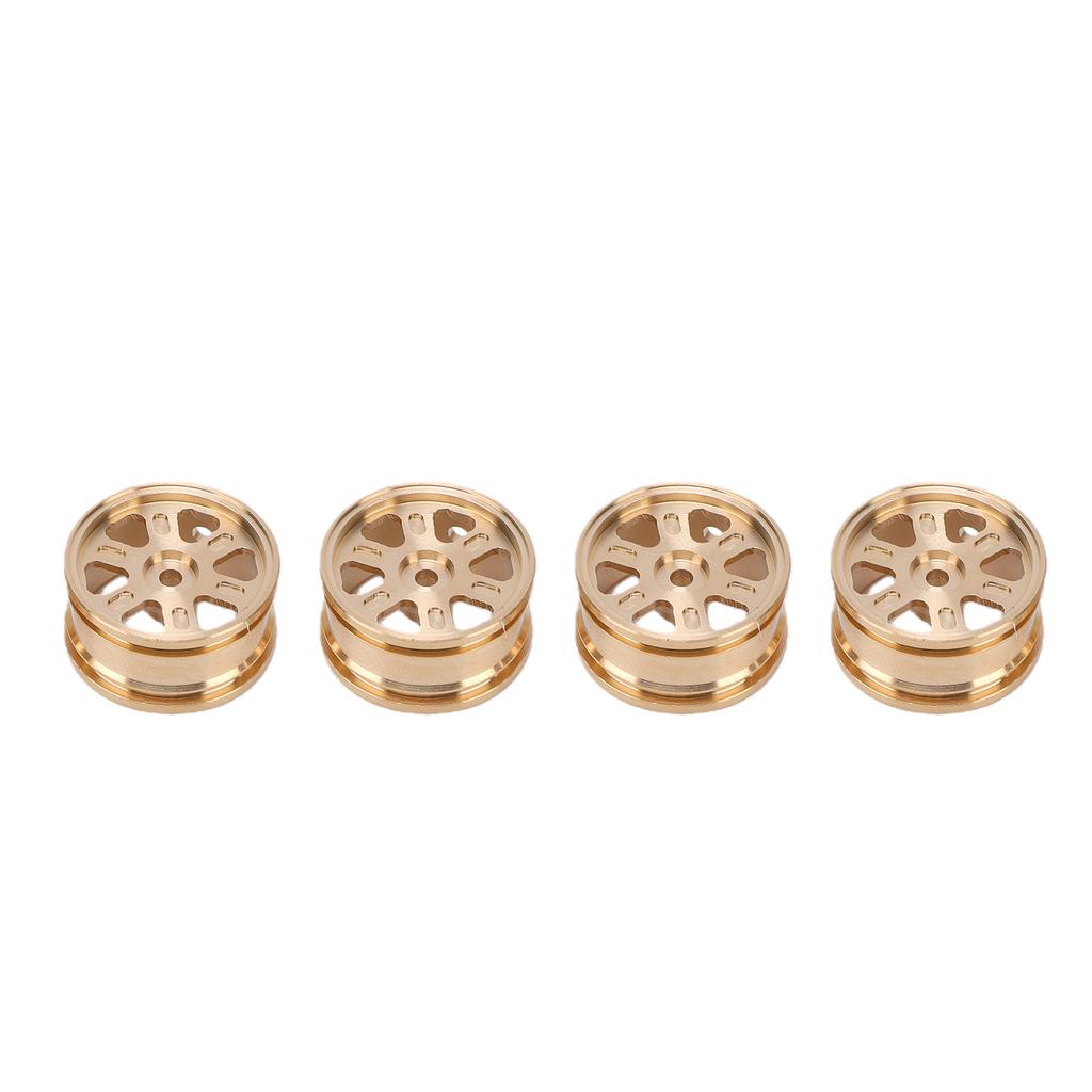 4 Pcs RC Car Wheel Rim Replacement for SCX30 1 30 RC Car 0.7 Inch Brass Wheel Rim