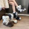 Женские мягкие эластичные с толстой подошвой увеличивающие рост зимние теплые противохолодные утепленные снегоступы нескользящие износостойкие для активного отдыха и спорта плюшевые хлопковые ботинки