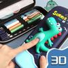 Student Pencil Case 3D Cartoon Dinosaur Model Pencil Box Children’S Stationery Decompression Toys