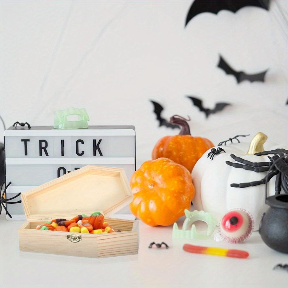 Wooden Flip Lid Coffin Candy Box Goodie Boxes Ring Case Necklace Organizer Jewelry