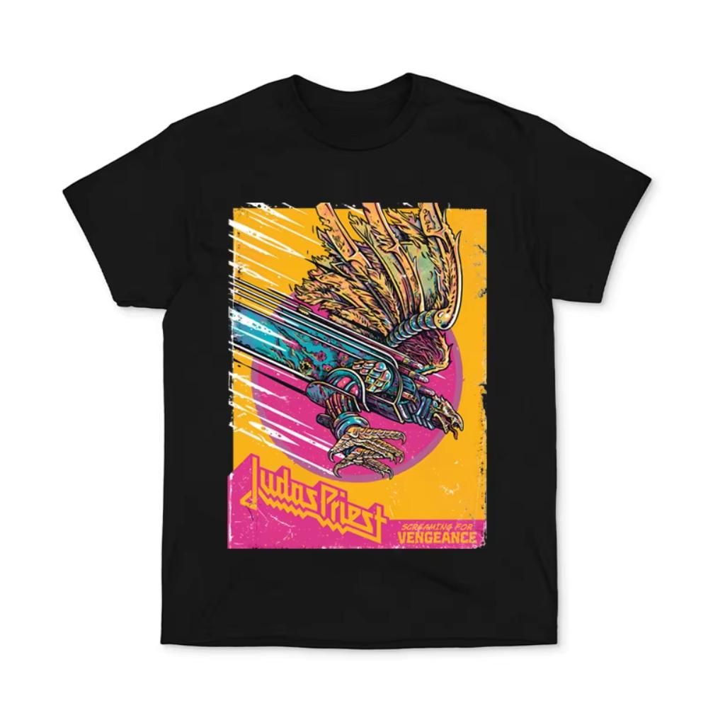 JUDAS PRIEST Футболка с коротким рукавом Европейский Американский Метал Рок Одежда Мужская и Женская Хлопковая Футболка с Круглым Вырезом Унисекс