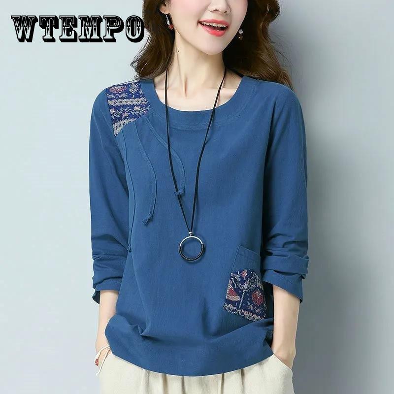 Женская рубашка с цветочным принтом, летняя футболка с длинным рукавом, бутик, повседневный пуловер, нижняя рубашка