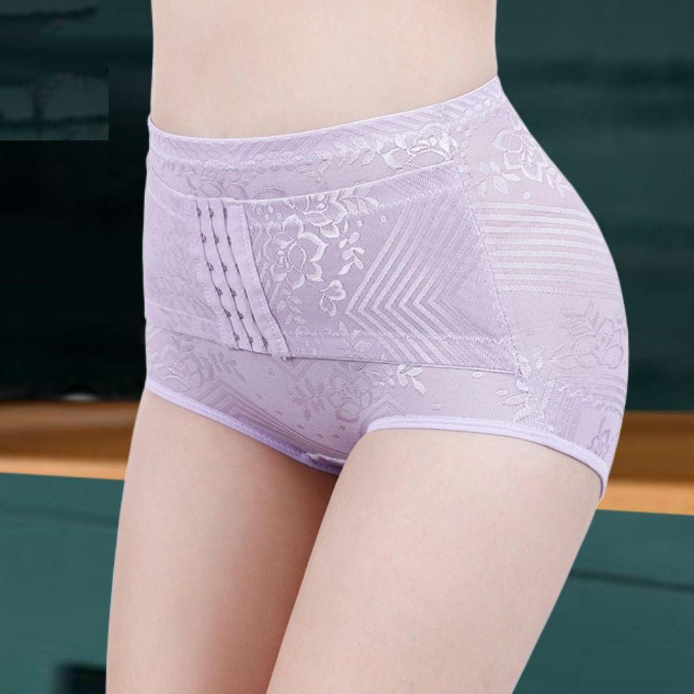Кружевной Цветочный Послеродовой Формирователь Фигуры Застежка Бесшовное Нижнее Белье Линжери Трусики с Эффектом Подтяжки Ягодиц Женские