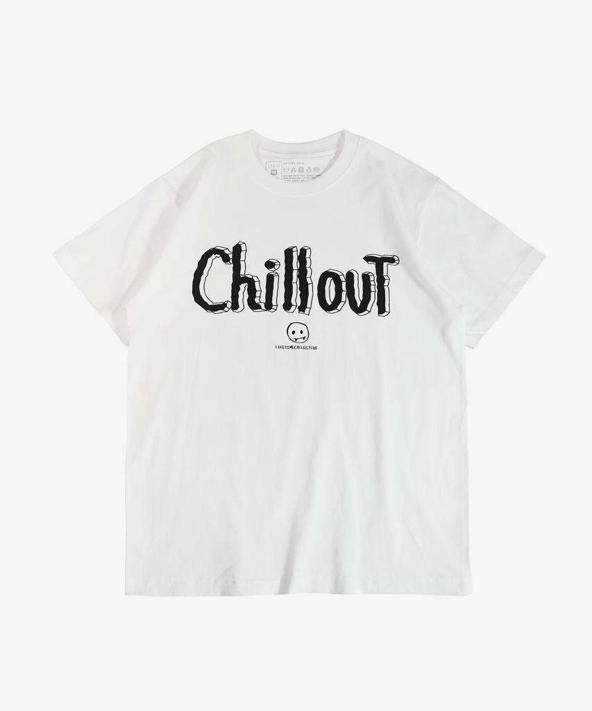 Laipeutaimkollegtibeu Футболка с коротким рукавом с графическим принтом Chill Out Chill Out Белая
