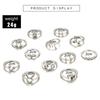 12pcs / lot Bohemian Vintage Silver Twelve Constellation Joint Ring Set Women Wedding Birthday Banquet Jewelry Accessories