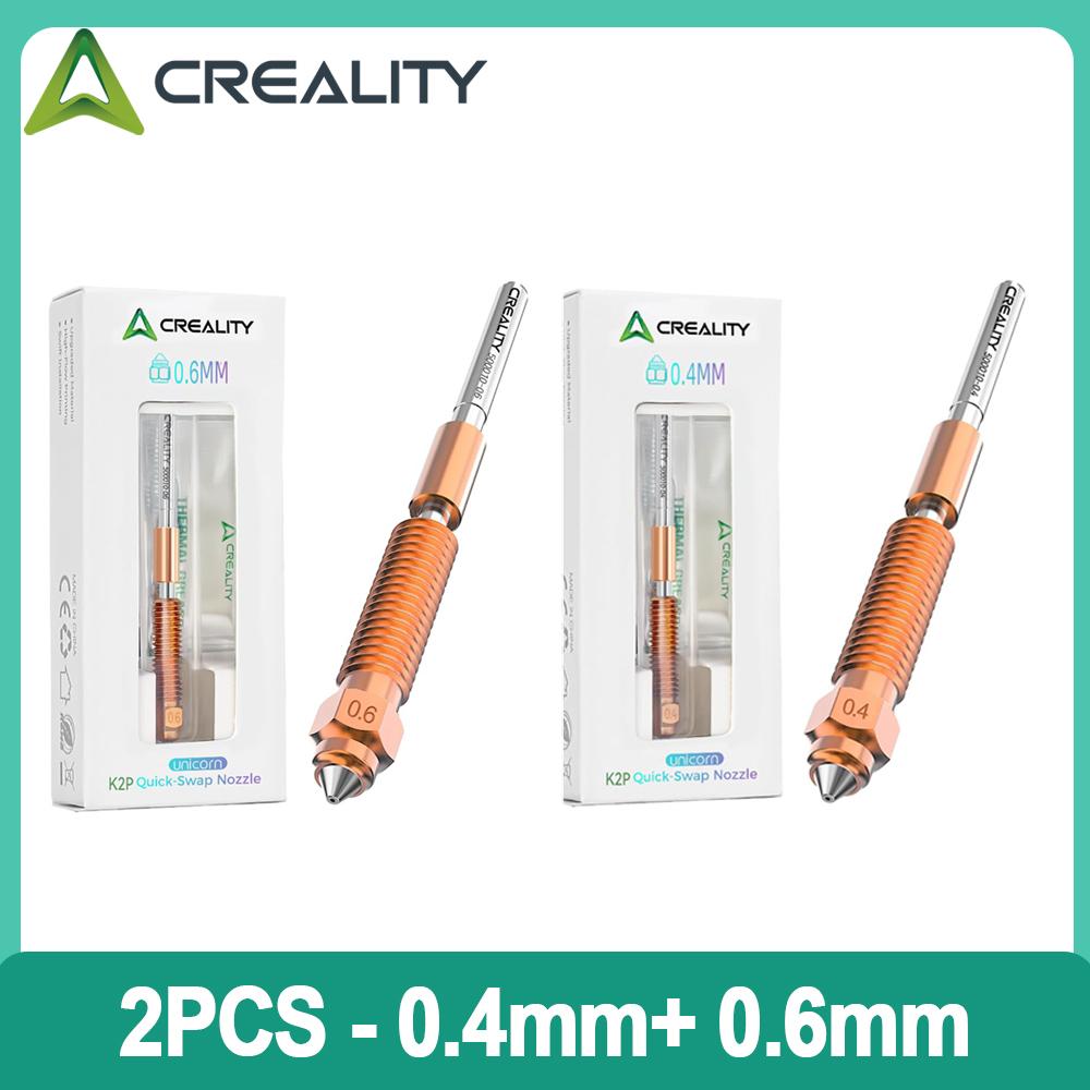 Creality 'Unicorn' K2 Plus Quick-Swap Nozzle Kit 0.4mm/0.6mm/0.8mm All-metal Integrated Nozzle for Creality K2/K2 Pro 3D Printer