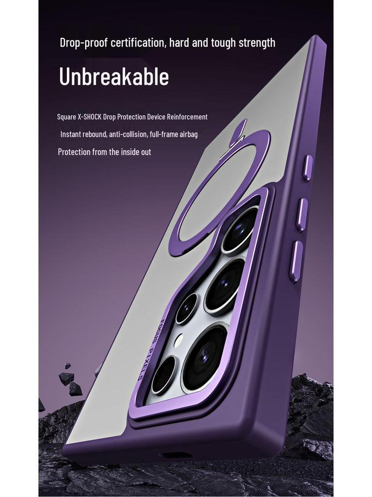 Samsung Galaxy S24 Ultra Magnetic Stand Case - Transparent, Anti-Drop Protection