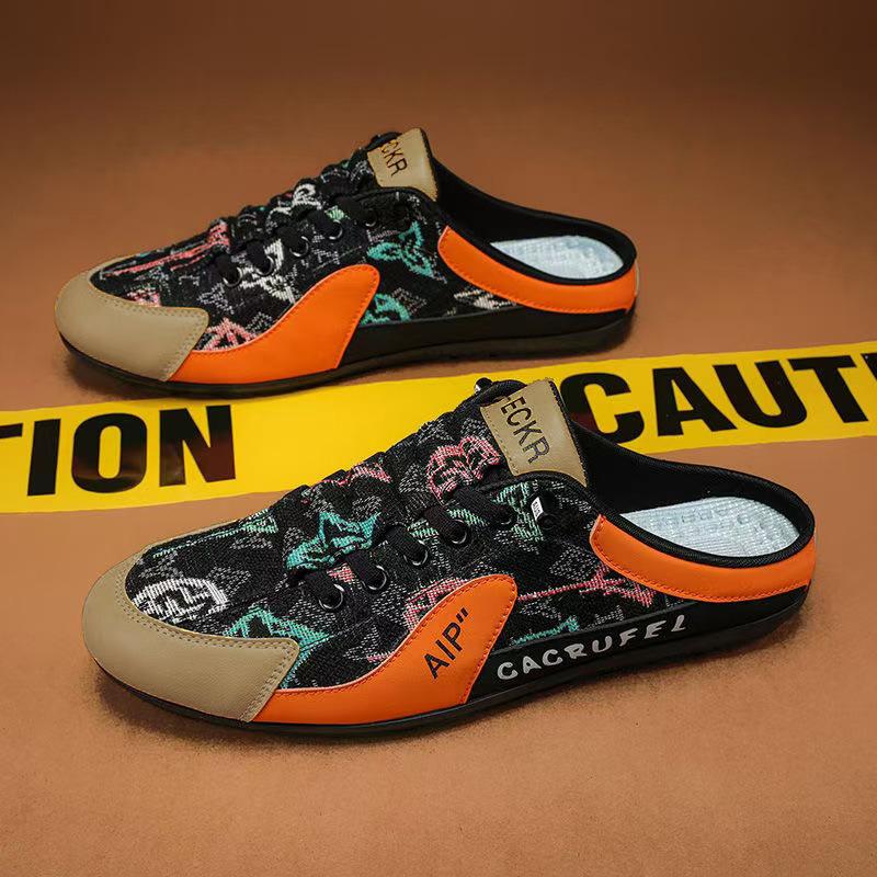 Летняя полузакрытая мужская обувь новая дышащая без задника обувь Форреста Гампа уличная обувь для ленивых мужчин