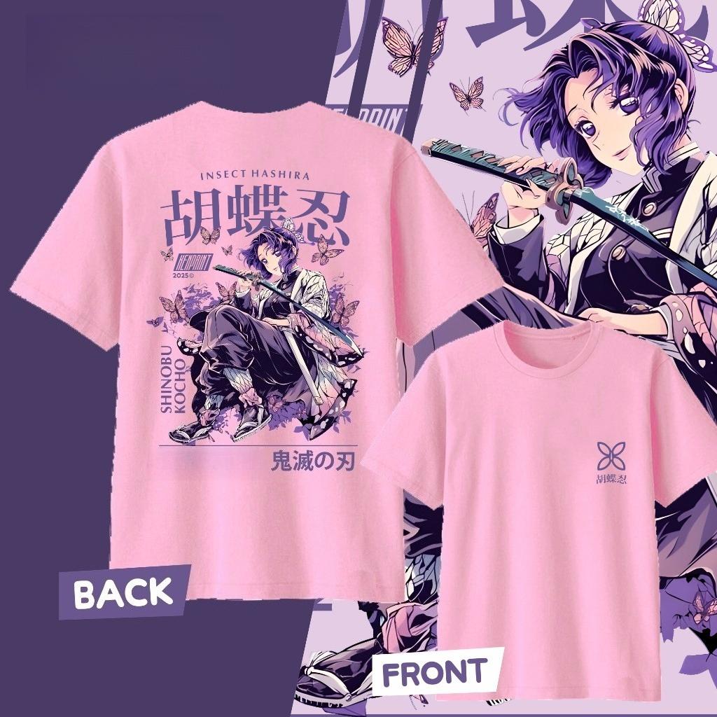 Anime Demon Slayer Shinobu Kocho Printed Tshirt Unisexs and Womens Tshirt Unisexs Top Sports Tshirt 2026 Summer New Tee