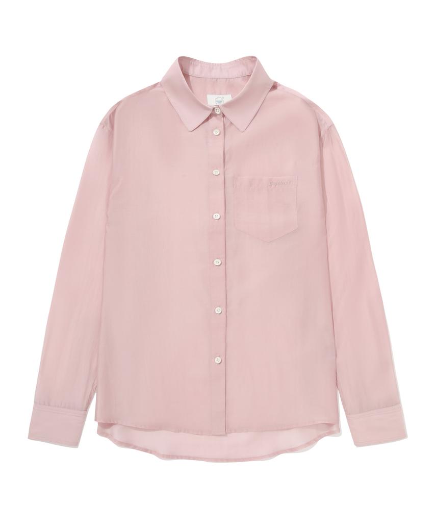 COVERNAT WOMAN Sheer Oversized Shirt Light Pink