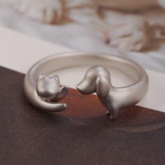 Кольцо Кошка Собака Кошка Регулируемое Сплав И Кольцо Обнимающая Собачья Лапа