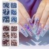 Nail Art Jewelry 6 Grid Glass Crystal Rhinestone White Size Mixed Super Flash Flat Bottom Diamond Color Nail Art Diamond