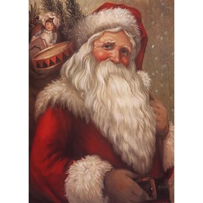 5D DIY Алмазная Живопись Милый Санта Клаус Полная Круглая Выкладка Вышивка Мозаика Искусство Картина Стразы Рождественский Подарок Домашний Декор