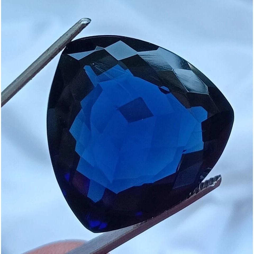 Flawless Blue Tanzania Tanzanite Trillion Cut 60 Ct Certified Loose Gemstone