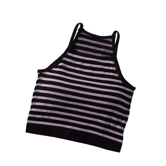 Women's Padded Ribbed Tank Top Summer Sleeveless Racerback Basic Top with Built-in Bra Spaghetti Strap Camisole Crop Top