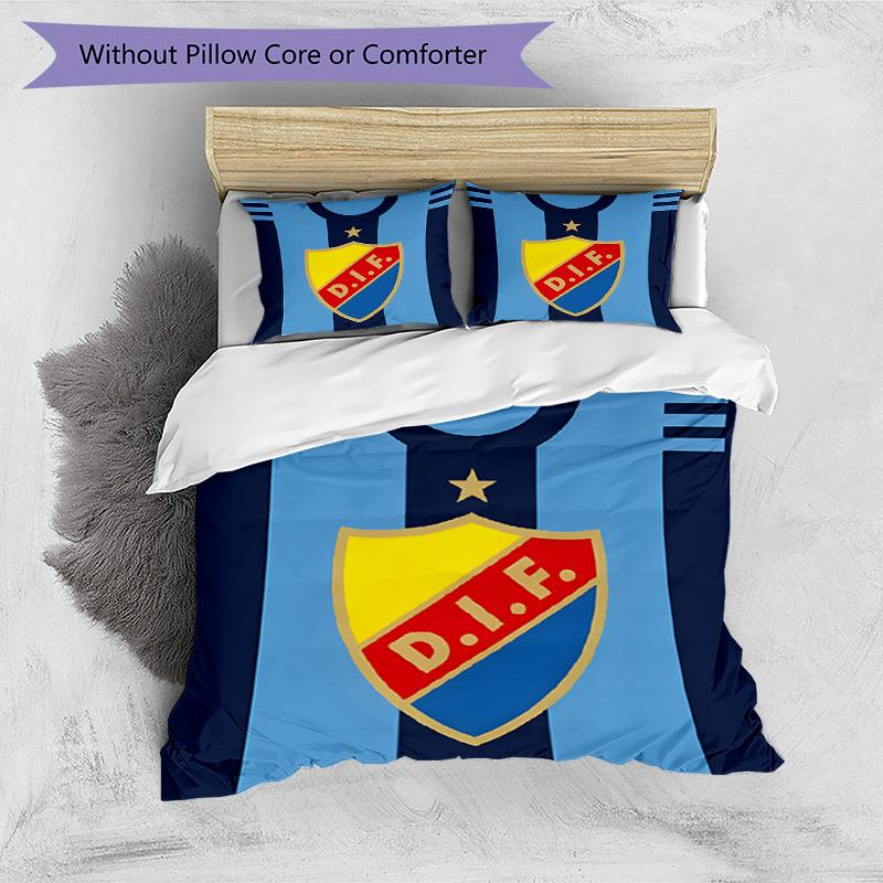 3pcs Duvet Cover Set (1*Duvet Cover + 2*Pillowcase, Without Core), Djurgardens IF Print Bedding Set, Bedroom Decor, All‑Season, Birthday Gift