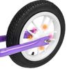 Purple balance bike with 12 wheels and LED lights, steel frame for girls