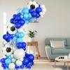 White Balloon Arch Kit Blue Garland Kit Party Decoration 4D Football Foil Balloons  Boys