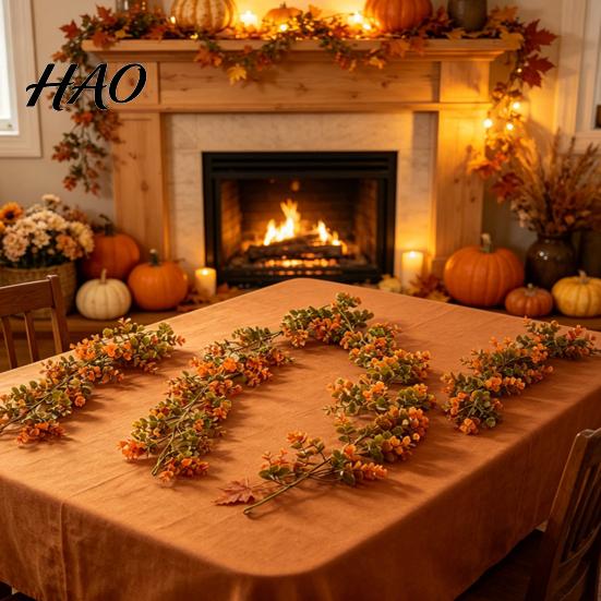 Decorative Faux Flowers for Events Artificial Fall Eucalyptus Garland, Autumn Money Leaf Vine, Greenery Cascading Bedroom Decor Thanksgiving Harvest,