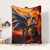 Dragon Rider Flannel Blanket Throw Blanket Soft Warm Sofa Bed Camping Home Decor Unique Christmas Gift Cs92250