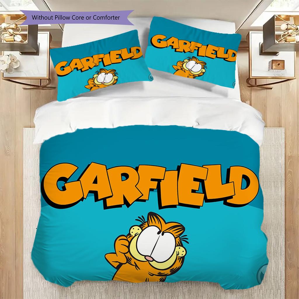Garfield'S Adventures Whiskerwonderful Journey Bedding 1 Duvet Cover 2 Pillowcase Without Core Soft And Comfortable Bedding Set
