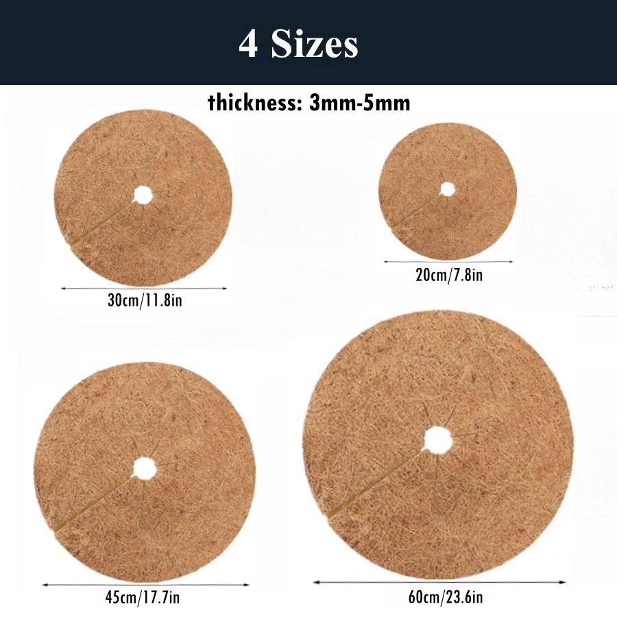 20/30/45/60 см 4 шт. Натуральное кокосовое волокно Мульчирующее кольцо для дерева Защитник Органический мат для комнатных и уличных Диск Покрытие для растений Цветочный горшок