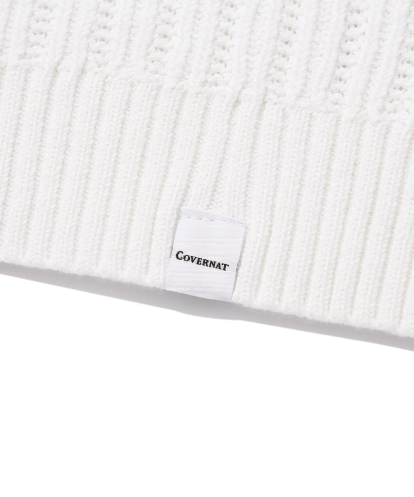 COVERNAT Crochet Polo Half Knit Ivory