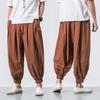 Men Casual Trousers Linen Overweight Sweatpants Loose Harem Pants Spring Summer Chinese