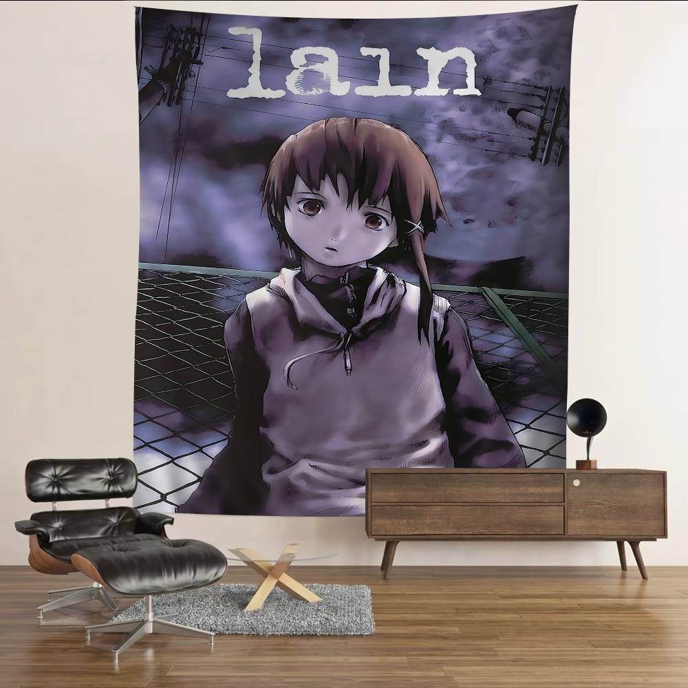 Serial Experiments Lain Anime Hanging Bohemian Tapestry Hanging Tarot Hippie Wall Rugs Dorm Japanese Tapestry