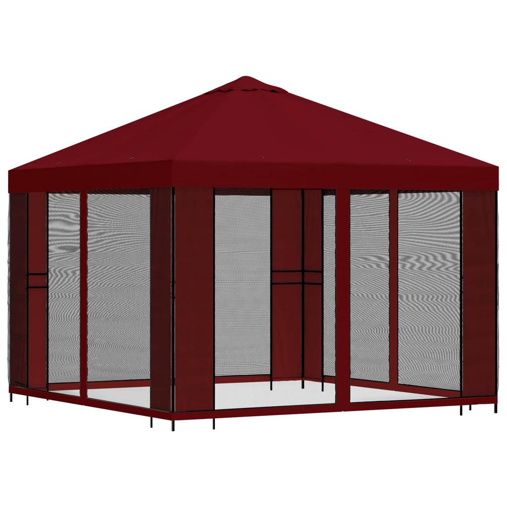 Garden Gazebo with Side Walls 3 x 3 m Bordeaux Red