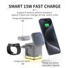 3 In 1 Magnetic Wireless Charger Stand Foldable For iPhone 16 15 14 13 Apple Watch 8 7 6 Airpods 2 3 Fast Charging Dock Station