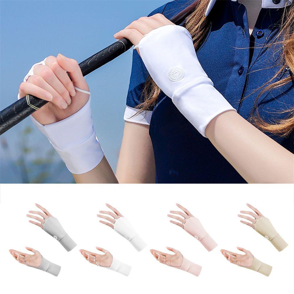 Left Hand Sunscreen Ice Silk Women Golf Gloves Golf Gloves Sports Gloves Golf Half Finger Glove