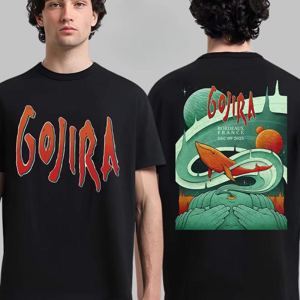 Графическая футболка Gojira Terra Incognita с изображением абстрактного космического существа Прогрессивный металл Уличная одежда Повседневный унисекс топ