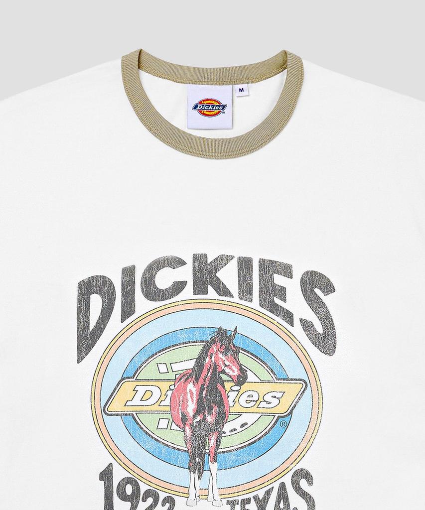 DICKIES Texas Horse Ringer T-Shirt Beigewhite/Sand Beige