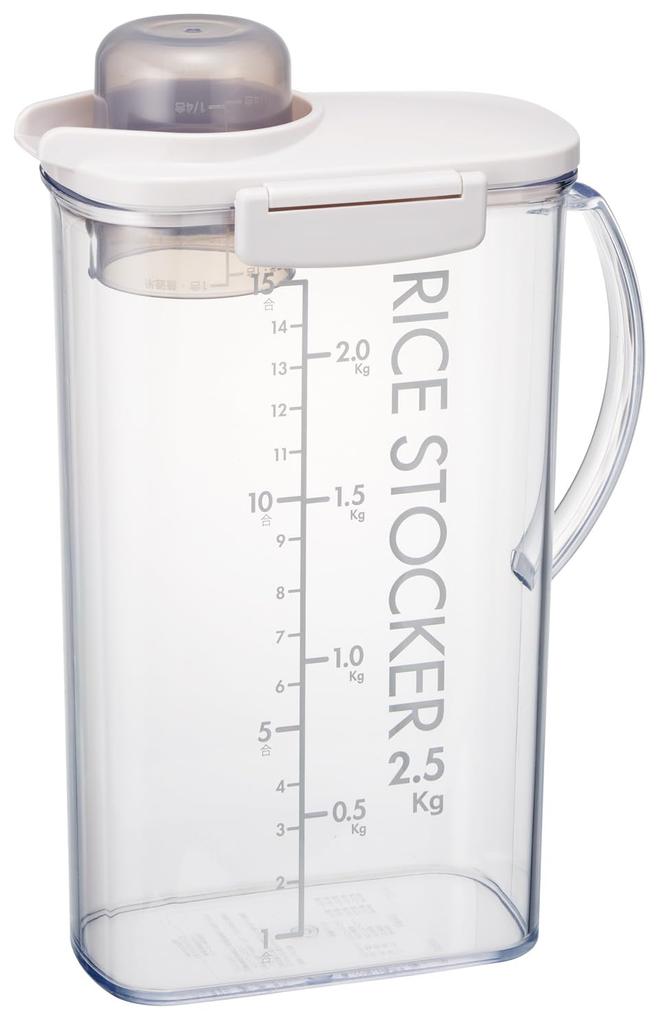 Skater Rice Storage Slim design for refrigerator door pocket with lightweight cup vertical made in Sand Container, 2.5kg capacity, storage, lid, type,