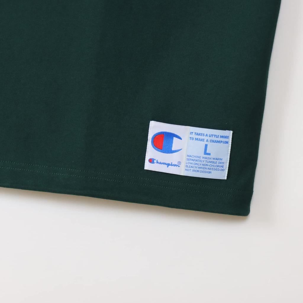 Short Sleeve Round Neck Graphic Logo Print Cotton USA Loose Fit Oversized Short Sleeve Action Style Dark Green M [Champion] T-Shirt T-Shirt C3-X322