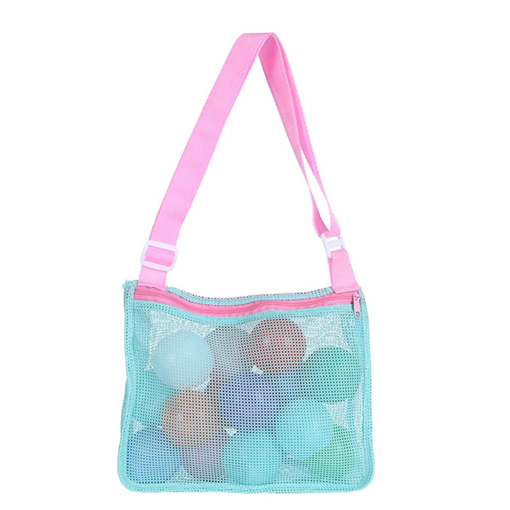 Outdoor Beach Mesh Bag Childen Sand Away Foldable Protable Baby Beach Toys Clothes Bags Kids Toys Storage Sundries Organizers