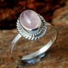Rose Quartz Ring, 925 Sterling Silver Ring, Unisex Ring