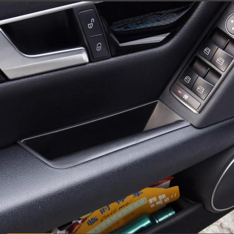 Оригинальный ящик для хранения дверей автомобиля для Mercedes Benz C class W204 2008-2014, АБС-пластик, автомобильная дверная ручка, организация