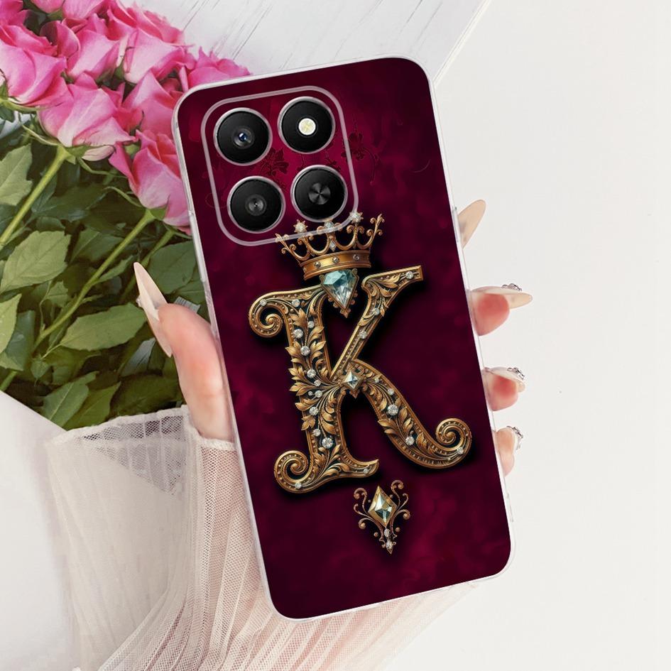 Чехол For Honor 400 Smart 5G LGN-NX1 Прозрачный Роскошный Буквенная Корона Мягкий Силикон Чехол для Пары Телефона Для Honor X7D Coque Play 10T Funda