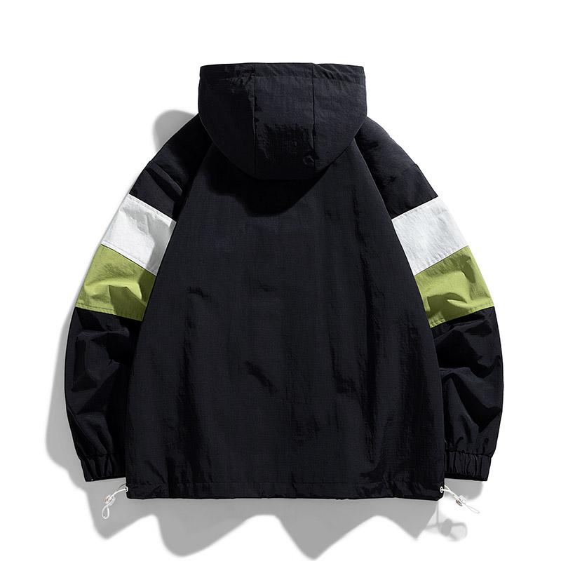 Мужская лоскутная ветровка с капюшоном, пальто, непромокаемая верхняя одежда, весенне-осенняя уличная походная куртка для пары