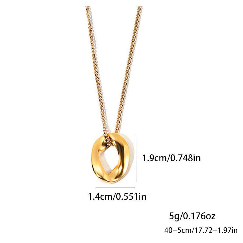 Элегантное геометрическое ожерелье из титановой стали для женщин - Универсальное, Не выцветающее, Стиль легкой роскоши