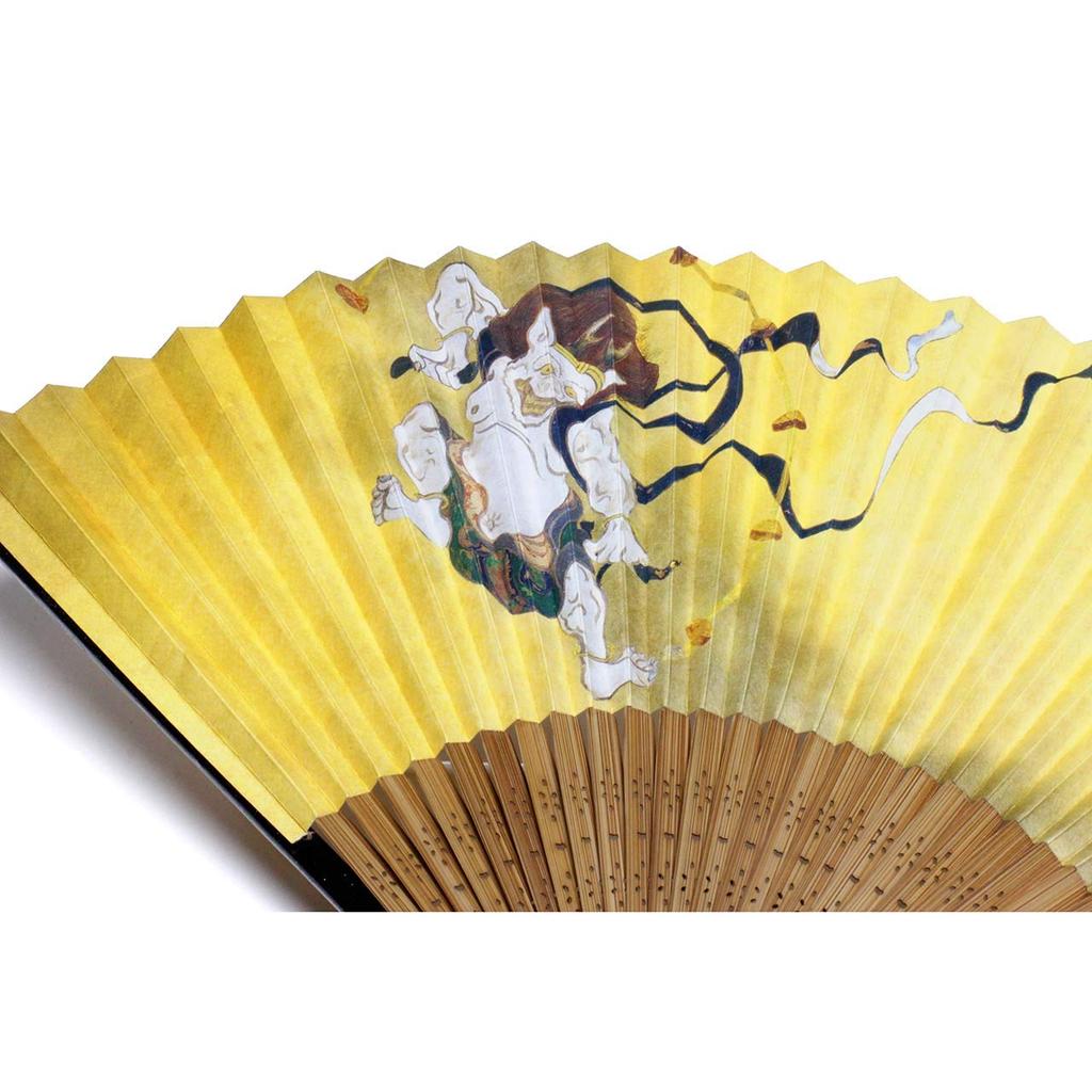 Складной веер Танигути Сёдо в стиле складного веера, дизайн Бога Ветра и Бога Грома, для шедевра живописи Эдо на складном, рекомендован в качестве сувенира или