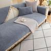 New Solid Color Soft Cushion Mat For Living Room Non -Slip Sofa Cover With Tassel Universal Sofa Towel Armrest Covers Home Decor
