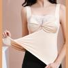 Autumn Winter New Lace Bra Women's Tank Top Integrated Heat-Resisting Plush Thickened and Traceless Warm Underwear Sleeveless