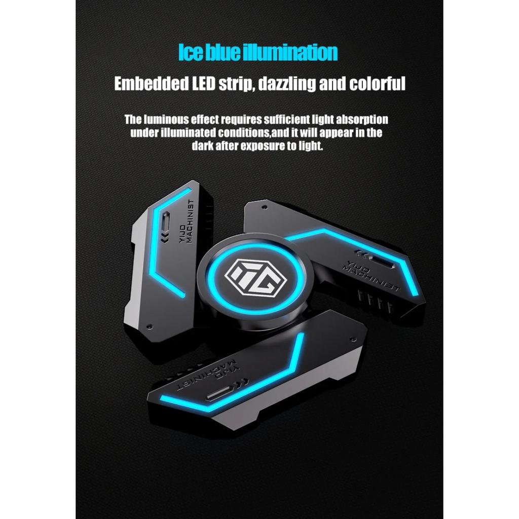 Fidget Spinner Alloy Luminous Light EDC Hand Gyroscope Stress Toys R188 Silent Bearing for Adults Male Kids Toys Birthday Gift