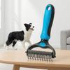 Pet Grooming Rake Double Sided Stainless Steel Blades Cat Deshedding Tool Pet Undercoat Rake for Dogs Cats Shedding Control Dematting