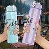 1PC 50th Birthday Retro 1976 Text Print 750ml Color Plastic Sports Water Bottle Leakproof Flip Straw Lid Suitable for Sports Office Home Use