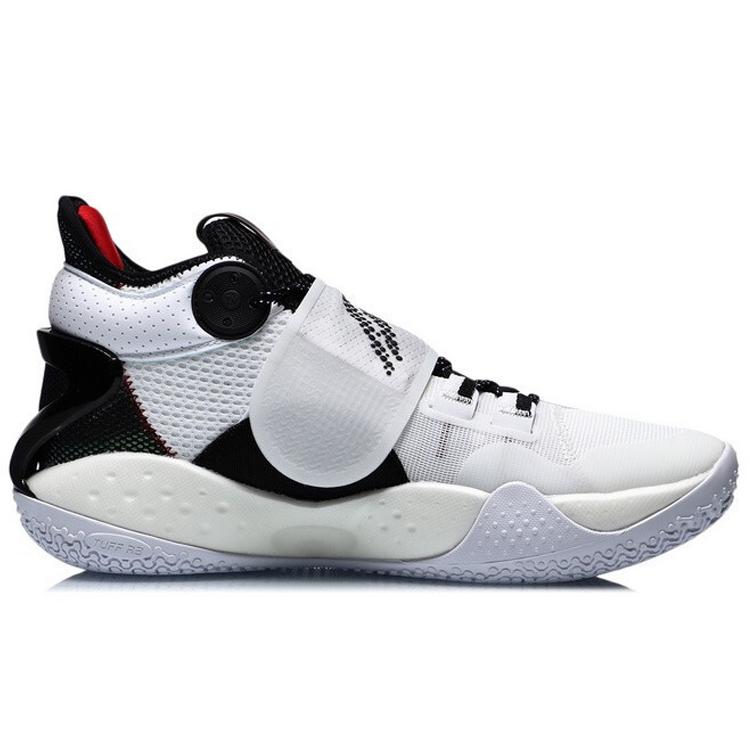 Li Ning SONIC 9 Амортизирующие Скользкие Средние Баскетбольные Кроссовки Унисекс Белые PE Издание Спонсора ABAR011-A