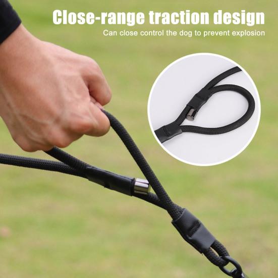 4,7-футовый прочный поводок для собак с двойной ручкой из нейлоновой веревки, поводок для тренировок на открытом воздухе для прогулок для маленьких, средних и больших собак